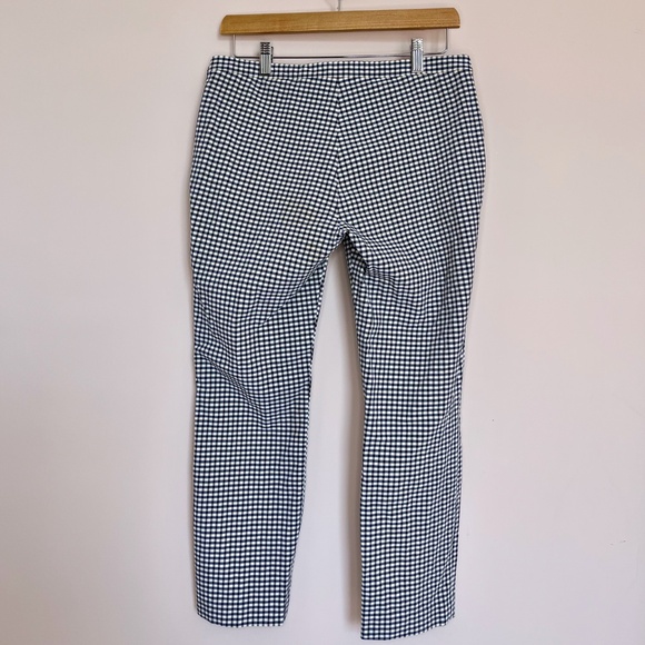 Theory Navy & White Gingham Skinny Pants - Picture 3 of 8